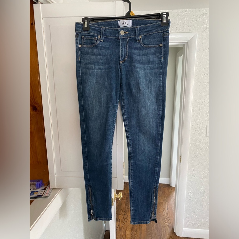 Gently used Paige Verdigo Ankle Zip Jeans-27